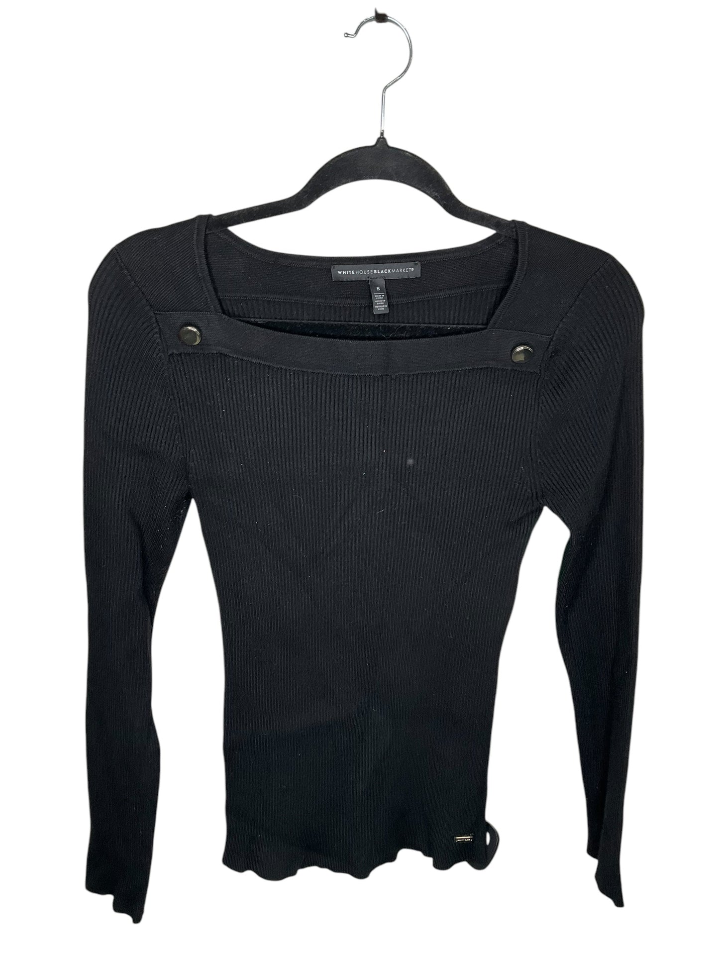 Top Long Sleeve By White House Black Market In Black, Size: S