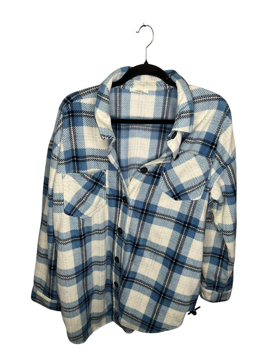 Top Long Sleeve By Maurices In Plaid Pattern, Size: Xl