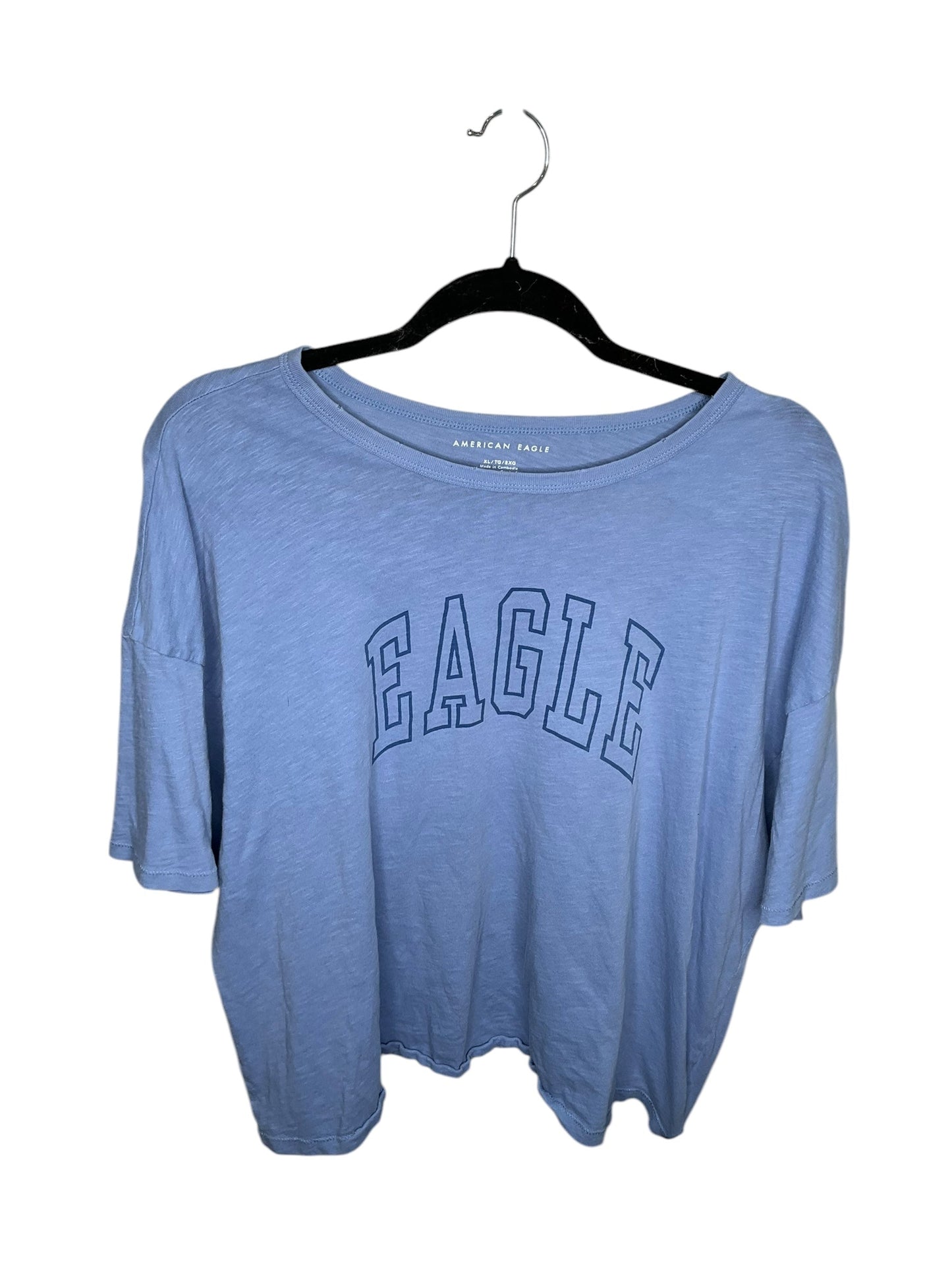 Top Short Sleeve By American Eagle In Blue, Size: Xl