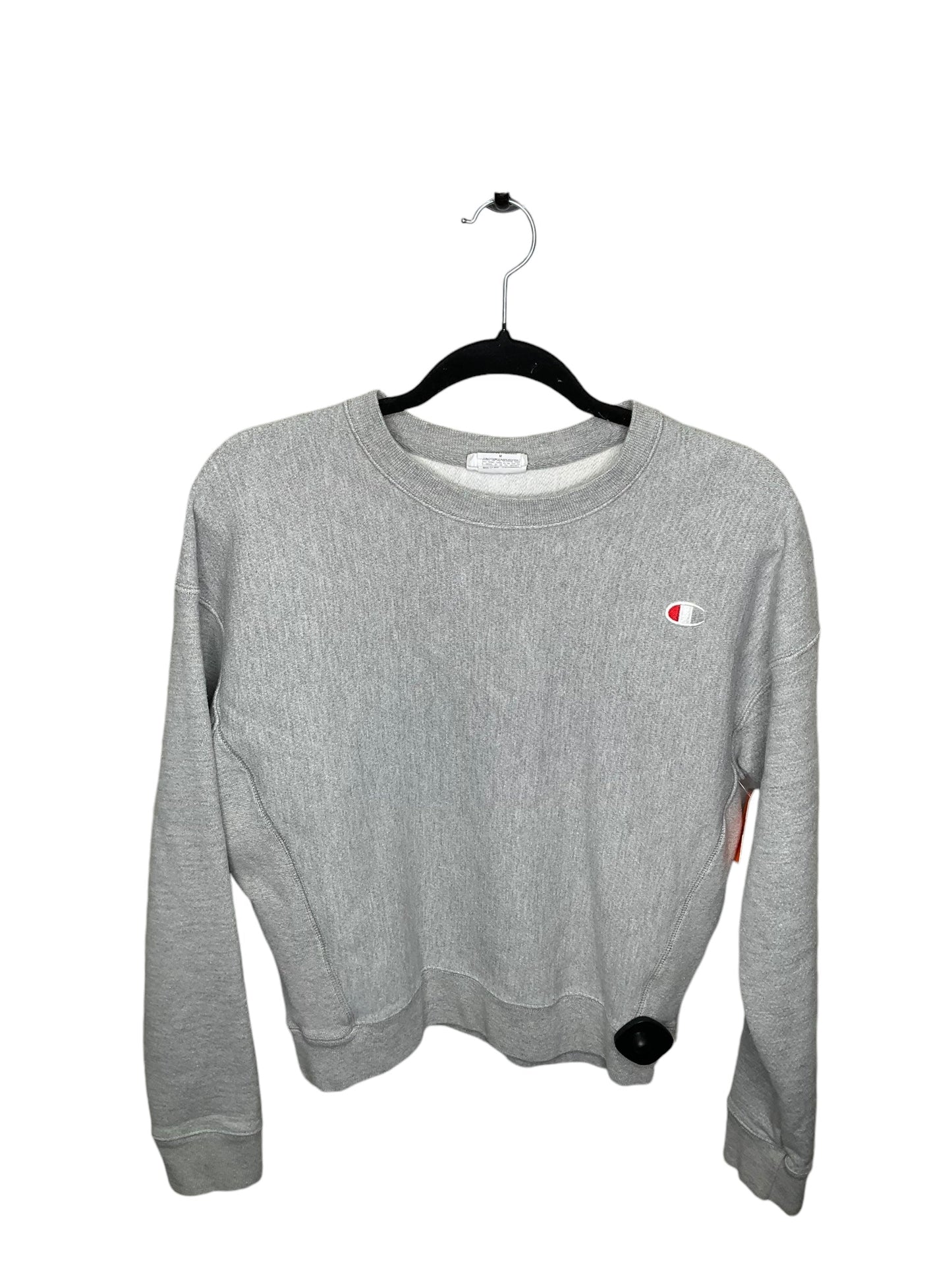 Top Long Sleeve By Champion In Grey, Size: M