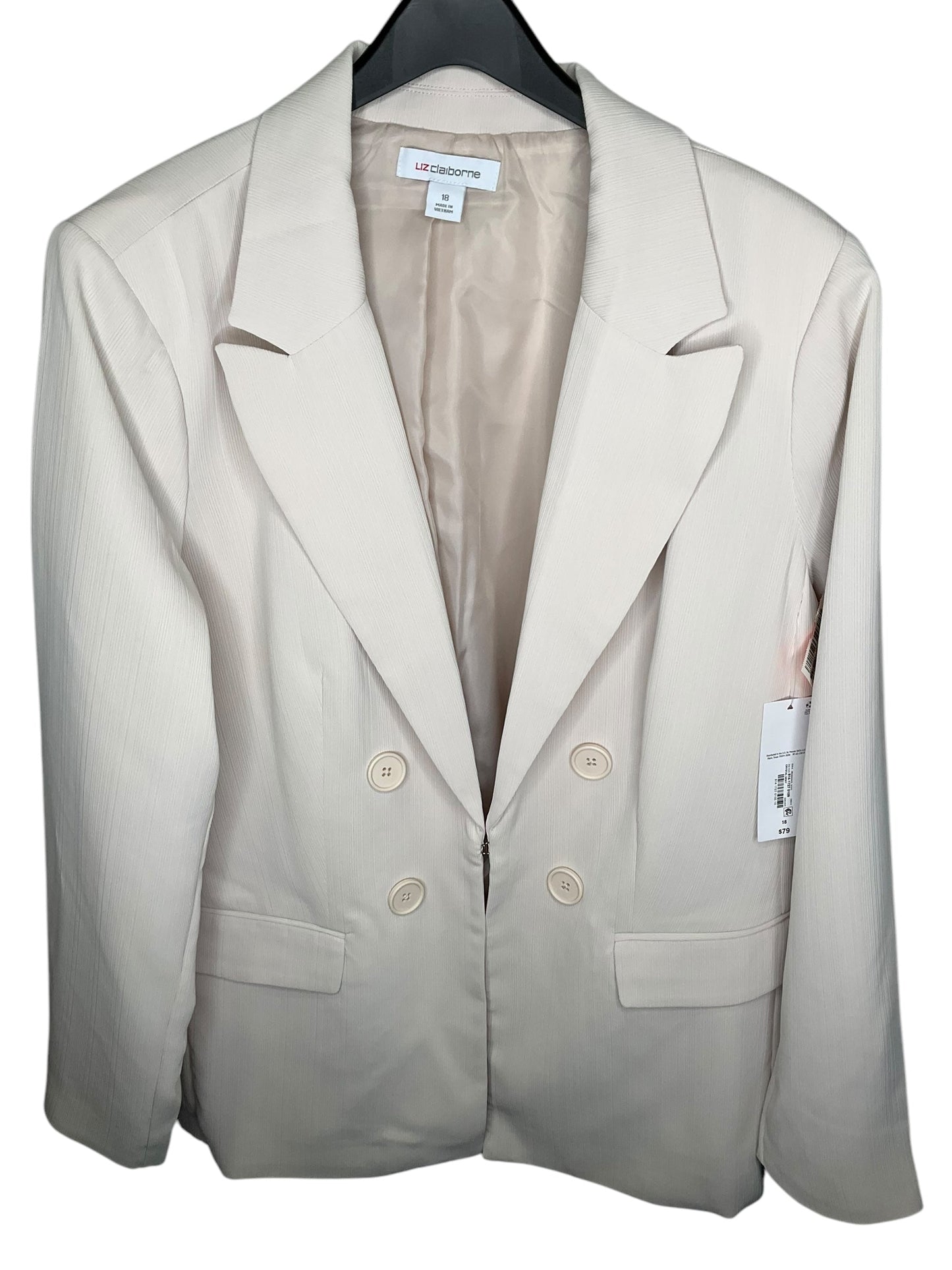 Blazer By Liz Claiborne In Cream, Size: 18