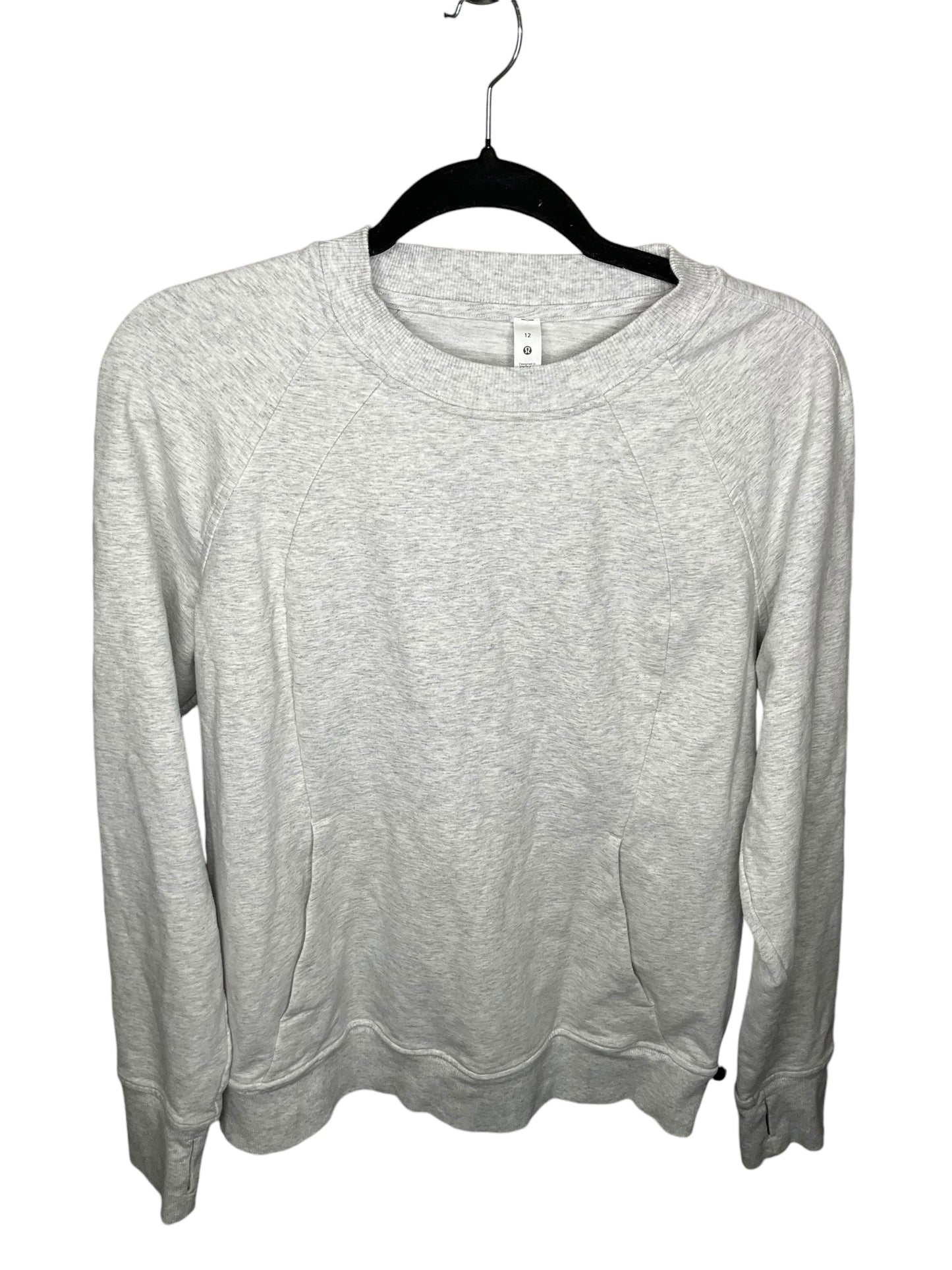 Athletic Sweatshirt Collar By Lululemon In Grey, Size: 12