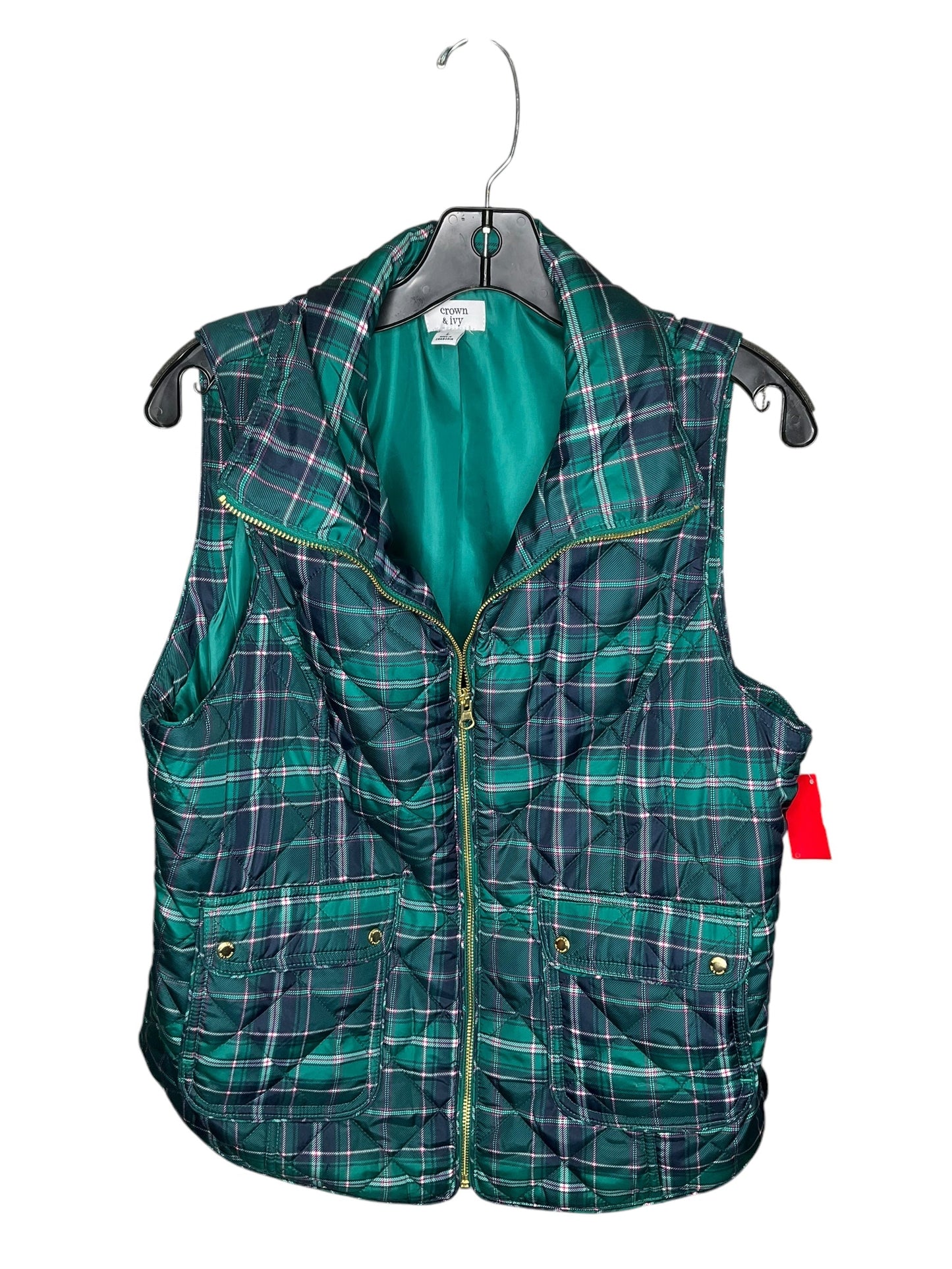 Vest Puffer & Quilted By Crown And Ivy In Multi-colored, Size: L