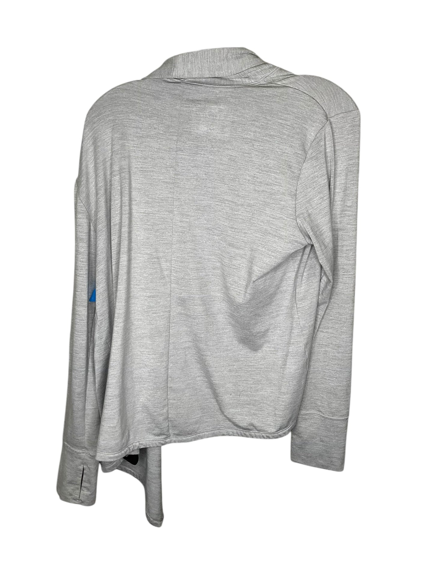 Athletic Top Long Sleeve Collar By Nike In Grey, Size: M