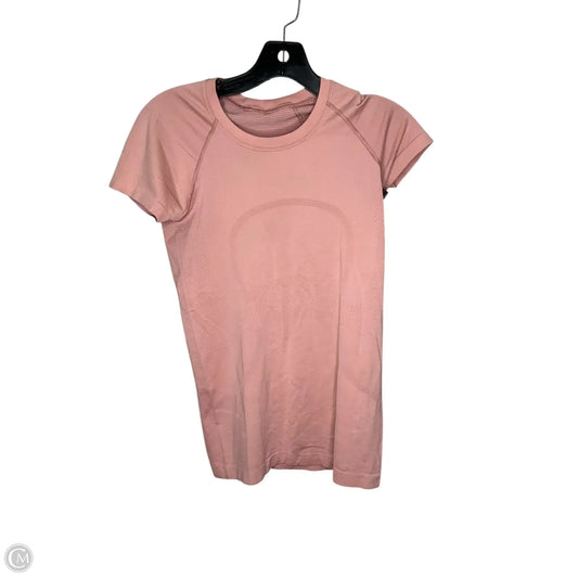 Athletic Top Short Sleeve By Lululemon In Pink, Size: S