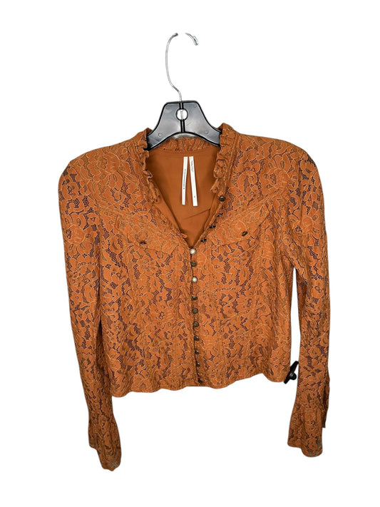 Top Long Sleeve By Anthropologie In Copper, Size: Xs