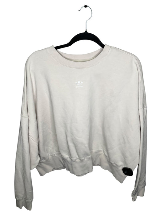 Athletic Sweatshirt Crewneck By Adidas In Beige, Size: L