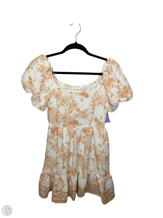 Dress Casual Short By Blue Point In Cream & Orange, Size: S