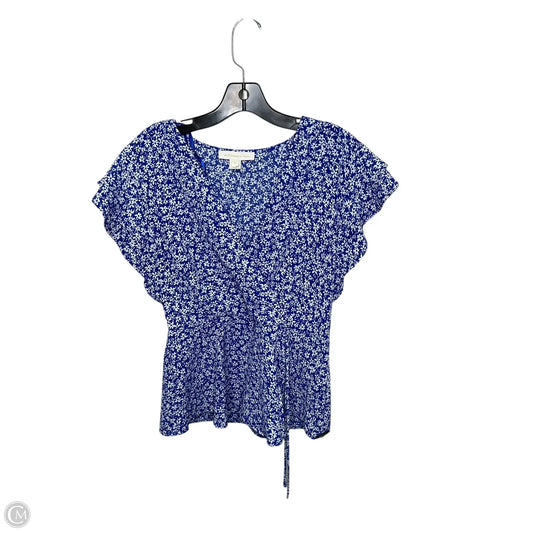 Top Short Sleeve By Monteau In Floral Print, Size: L