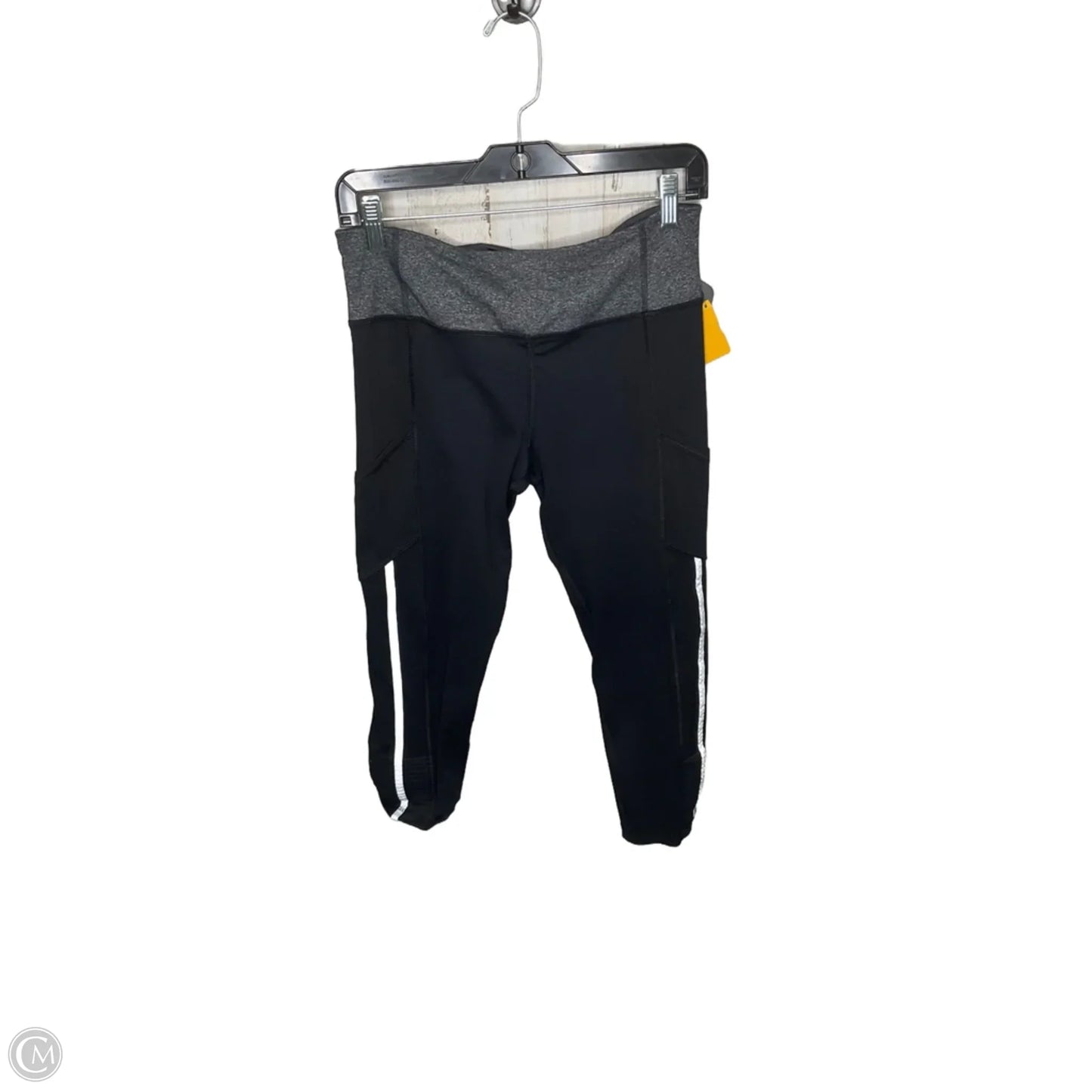 Athletic Capris By 90 Degrees By Reflex In Black & Grey, Size: M