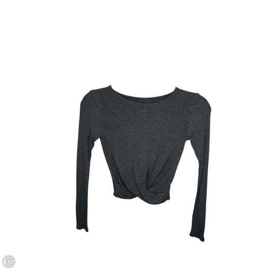 Athletic Top Long Sleeve Collar By Alo In Grey, Size: Xs