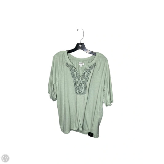 Top Short Sleeve By Wonderly In Green, Size: Xl