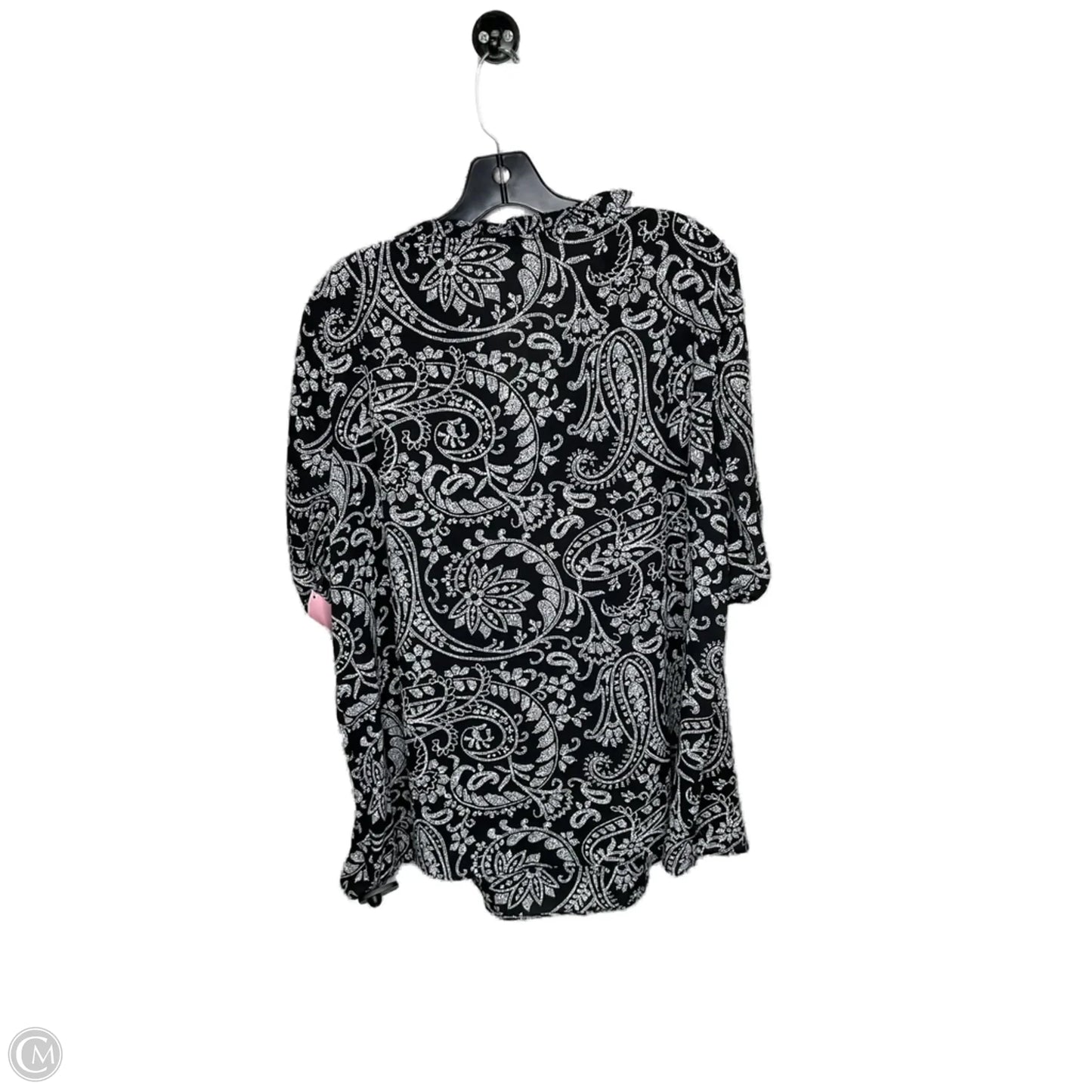 Top Short Sleeve By Cato In Black & White, Size: 20