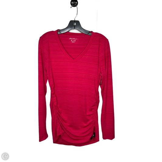 Athletic Top Long Sleeve Crewneck By Eddie Bauer In Pink, Size: M