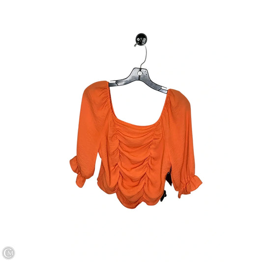 Top Short Sleeve By Cato In Orange, Size: M
