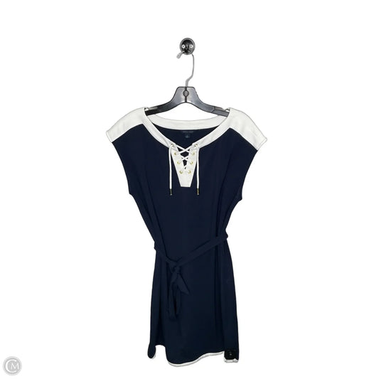 Dress Casual Midi By Tommy Hilfiger In Blue & White, Size: L
