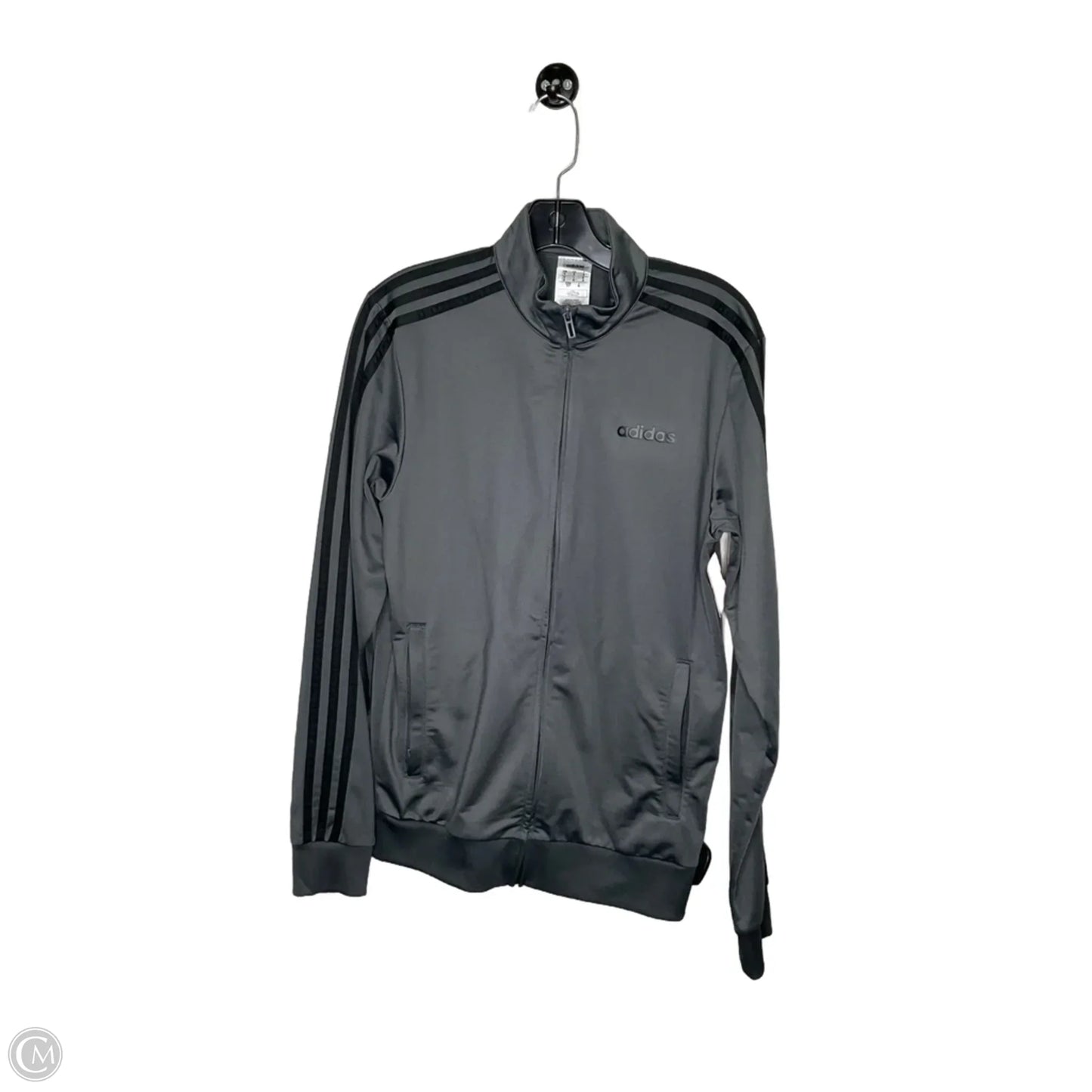 Athletic Jacket By Adidas In Grey, Size: S