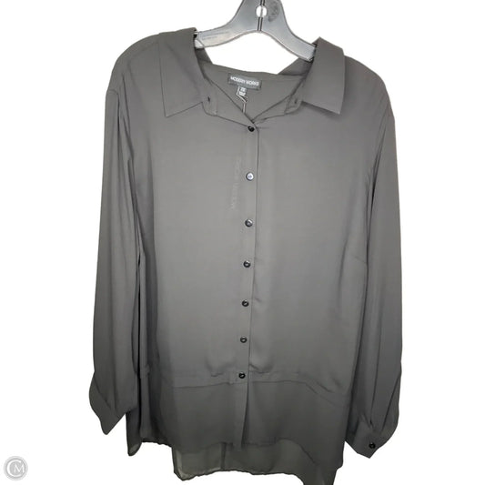 Blouse Long Sleeve By Modern Works In Black, Size: 2x