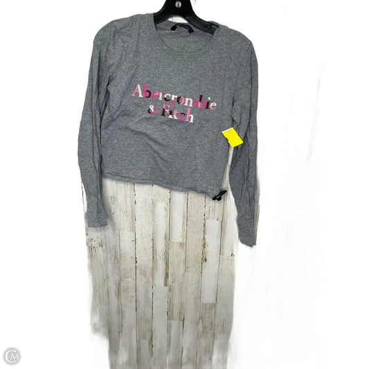Top Long Sleeve By Abercrombie And Fitch In Grey, Size: S