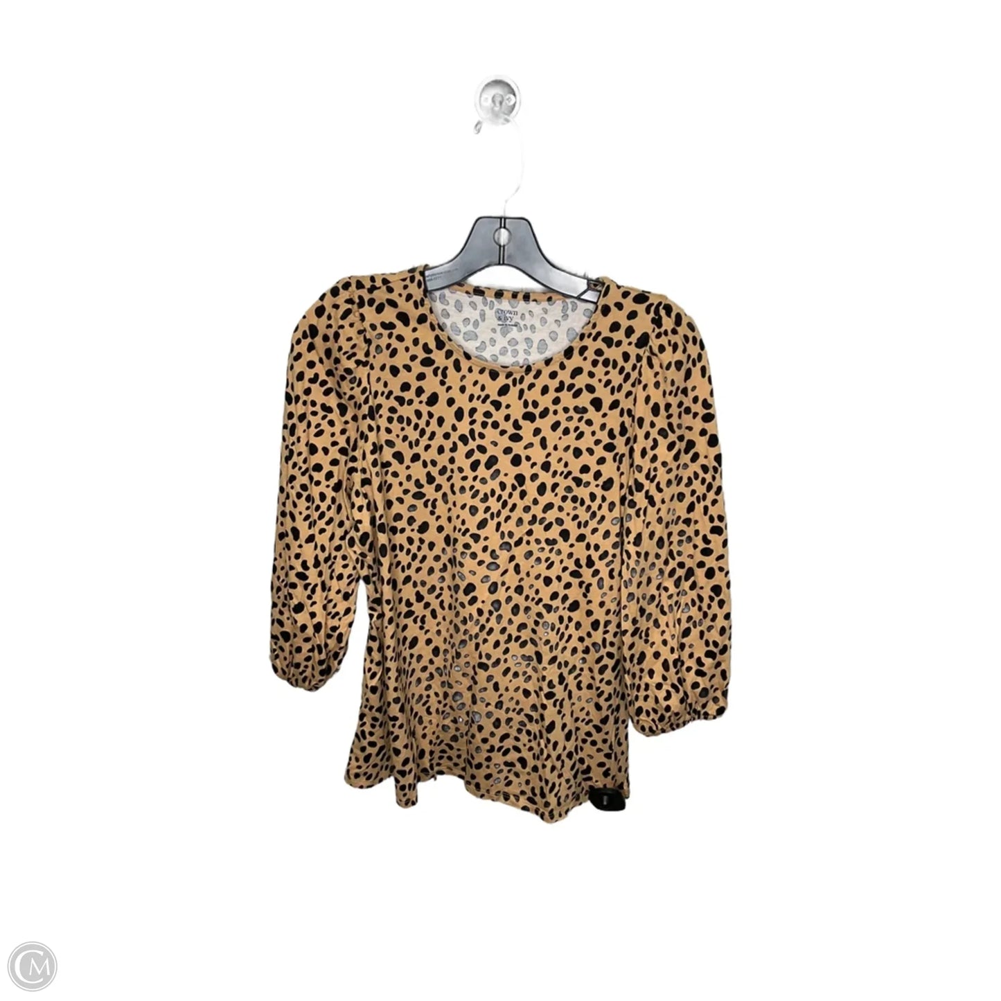 Top 3/4 Sleeve By Crown And Ivy In Animal Print, Size: L