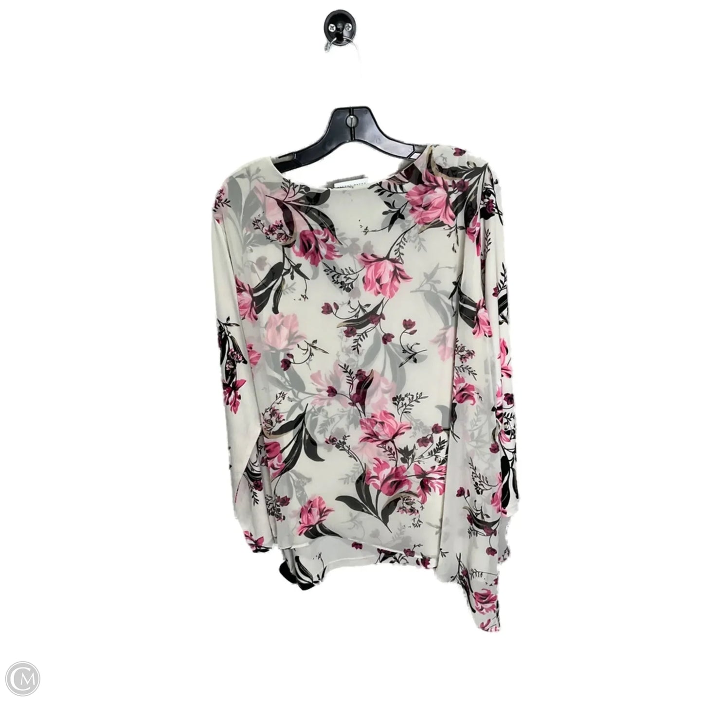 Top 3/4 Sleeve By Susan Graver In Cream, Size: 1x