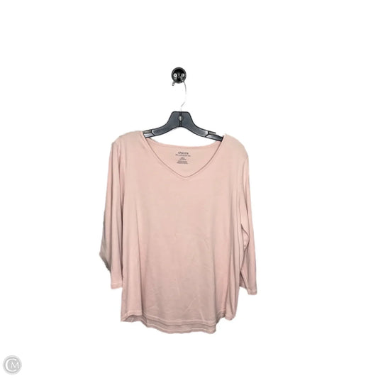 Top Long Sleeve By Chicos In Pink, Size: Xl