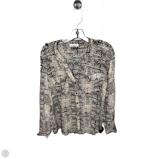 Top Long Sleeve By Calvin Klein In Animal Print, Size: L