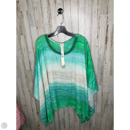 Top Short Sleeve By Chicos In Blue & Green, Size: Xl