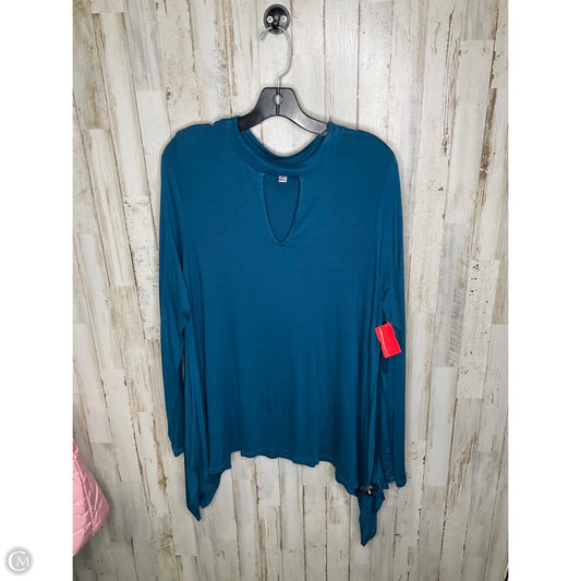 Top Long Sleeve By Jennifer Lopez In Teal, Size: Xl