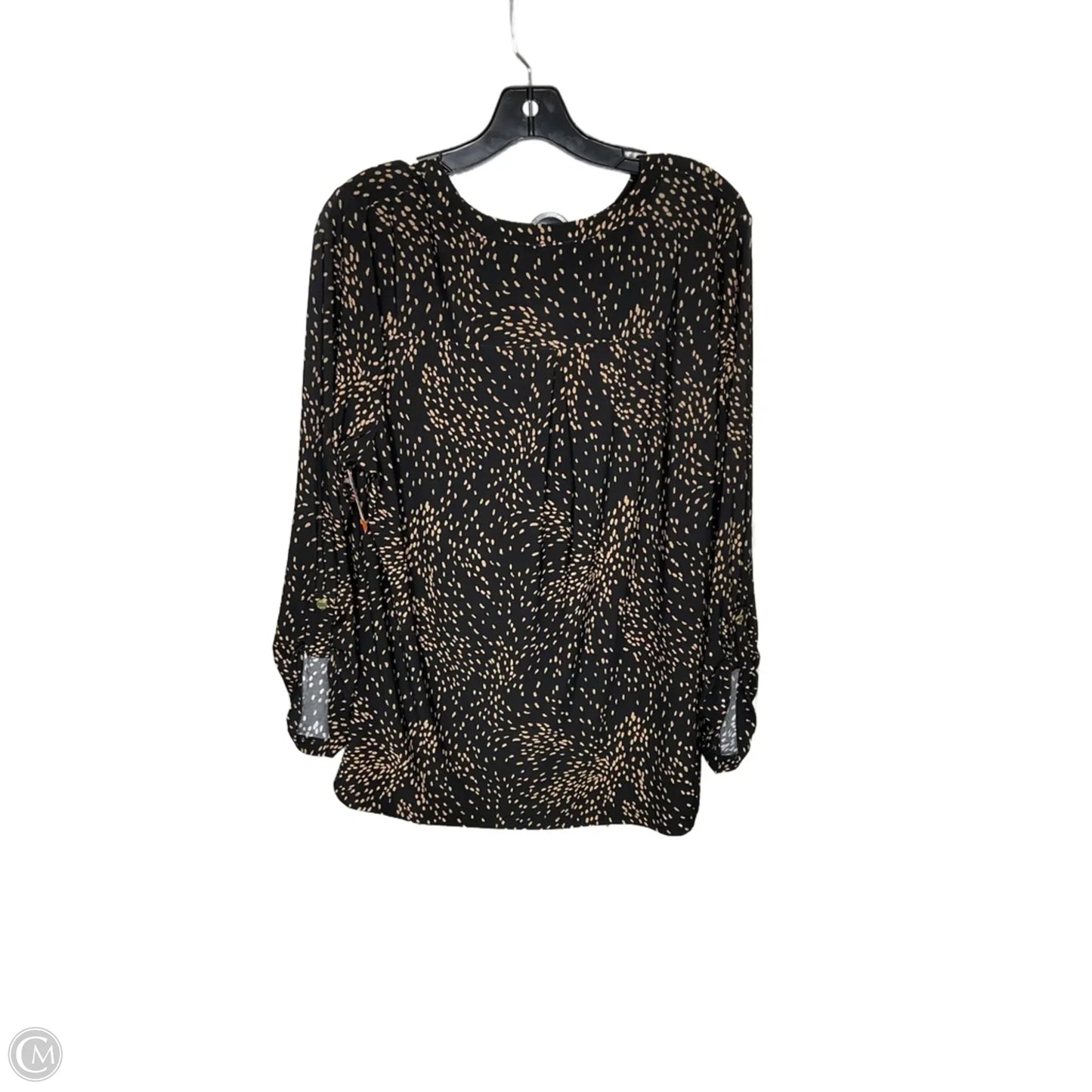 Top Long Sleeve By Anne Klein In Black & Tan, Size: Xl