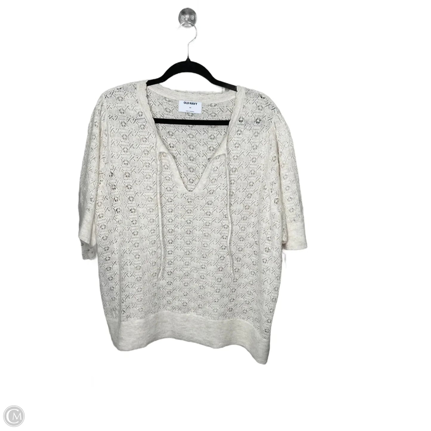 Sweater Short Sleeve By Old Navy In Cream, Size: 3x