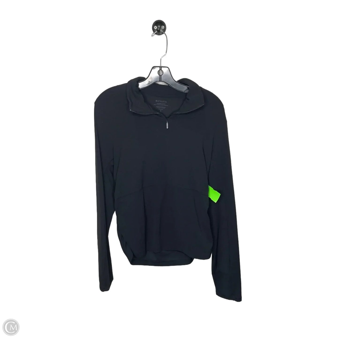 Athletic Top Long Sleeve Collar By Athleta In Black, Size: Xl