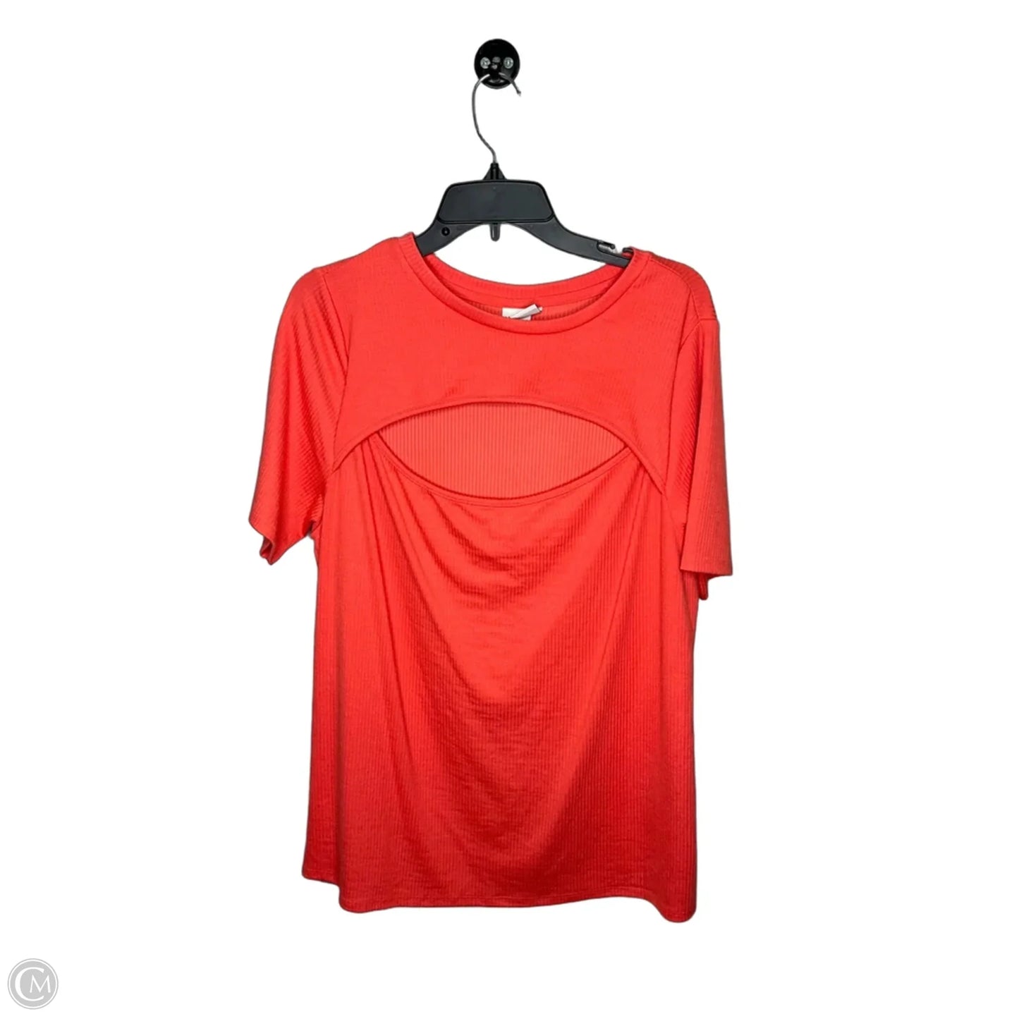Top Short Sleeve By Ava & Viv In Coral, Size: 1x