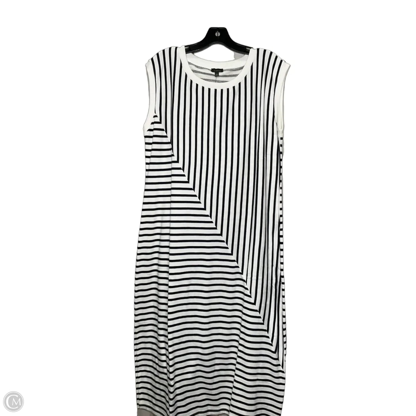 Dress Casual Midi By Talbots In Striped Pattern, Size: L