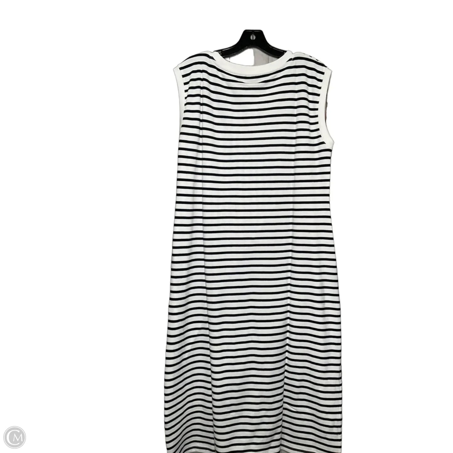 Dress Casual Midi By Talbots In Striped Pattern, Size: L