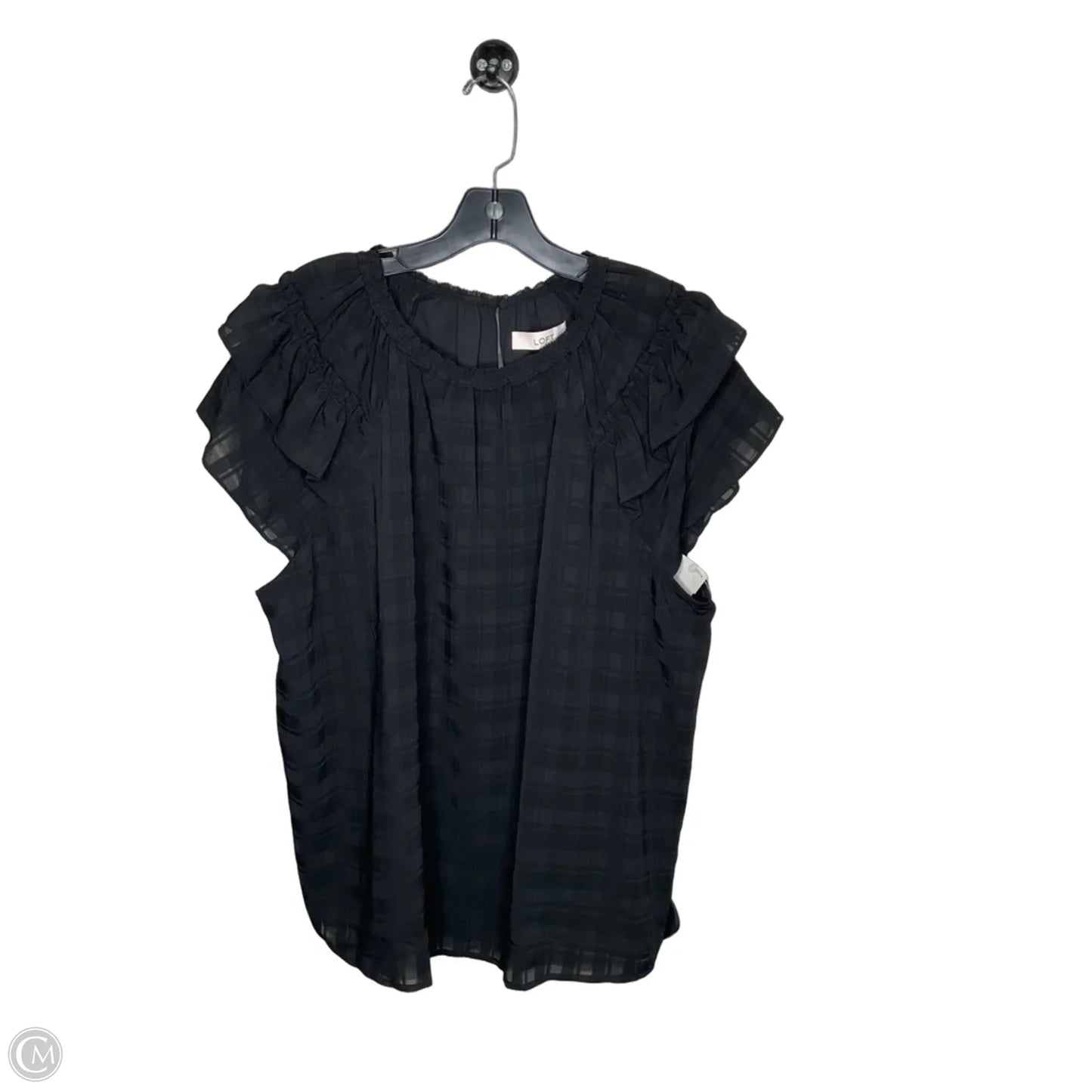 Top Short Sleeve By Loft In Black, Size: Xl