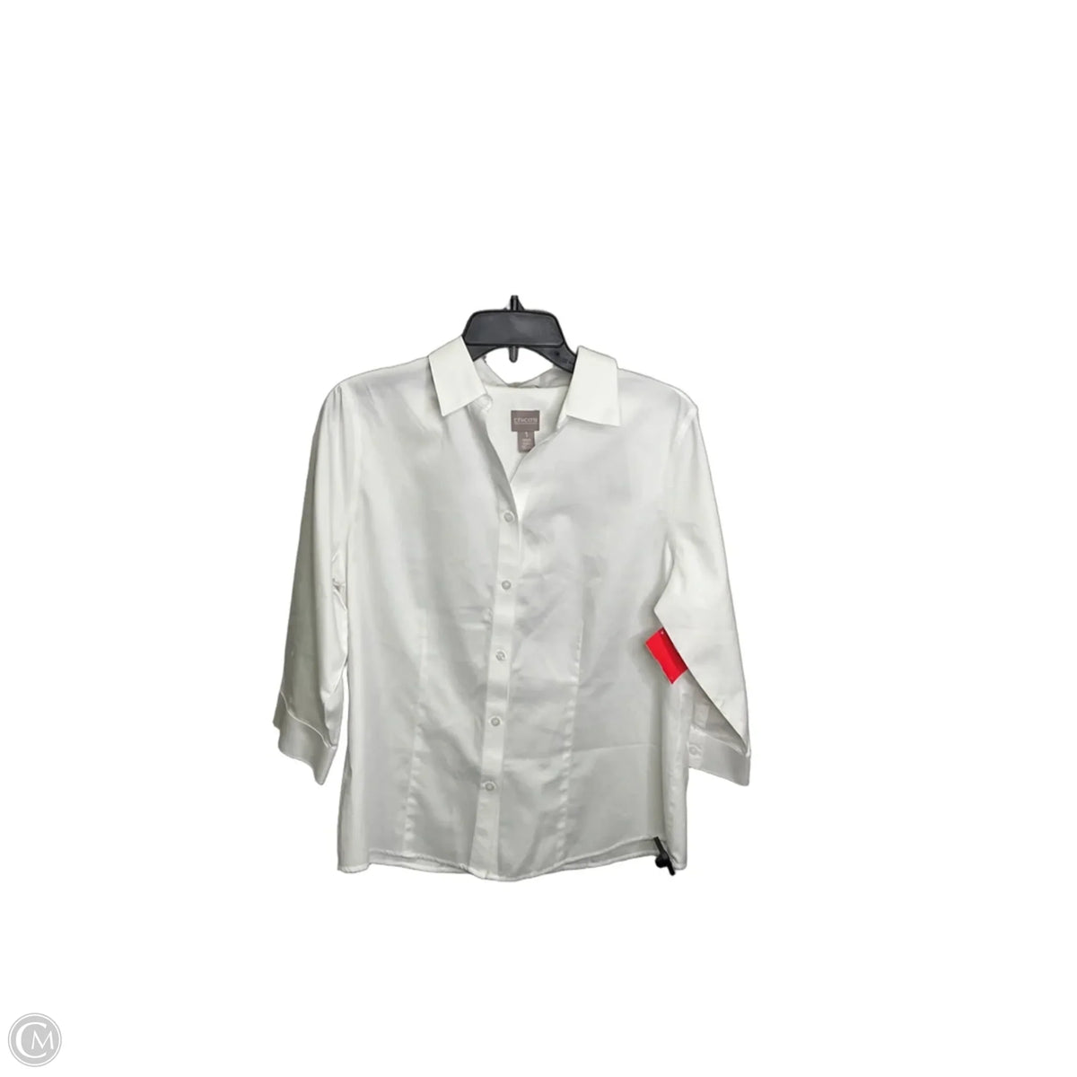 Top 3/4 Sleeve By Chicos In White, Size: M