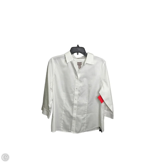 Top 3/4 Sleeve By Chicos In White, Size: M