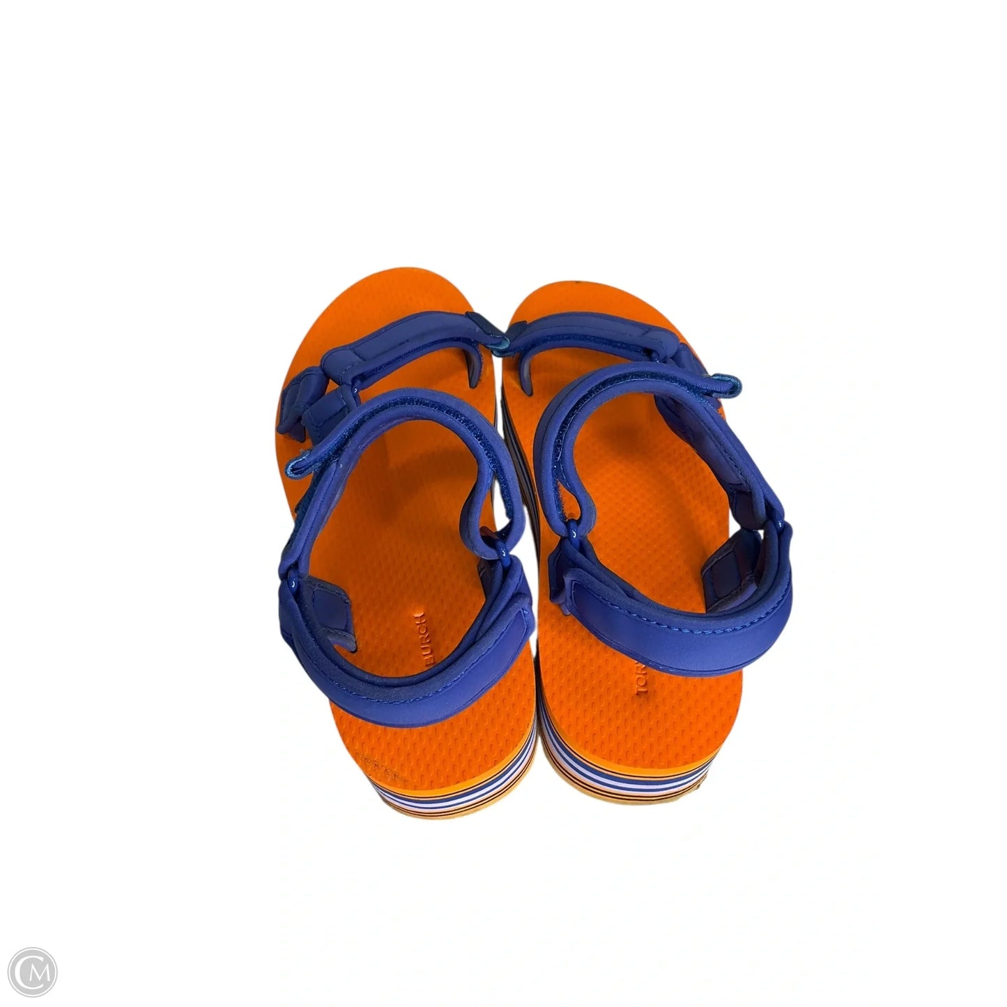 Sandals Designer By Tory Burch In Blue & Orange, Size: 8