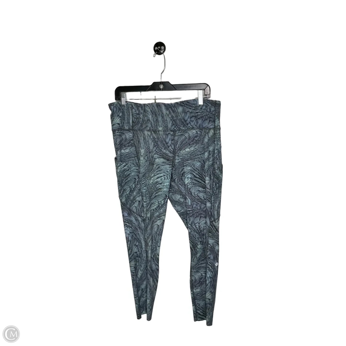 Athletic Leggings By Lululemon In Blue & Green, Size: 14