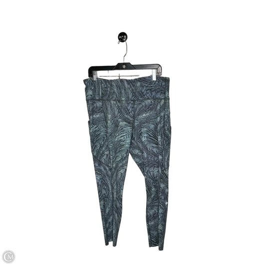 Athletic Leggings By Lululemon In Blue & Green, Size: 14