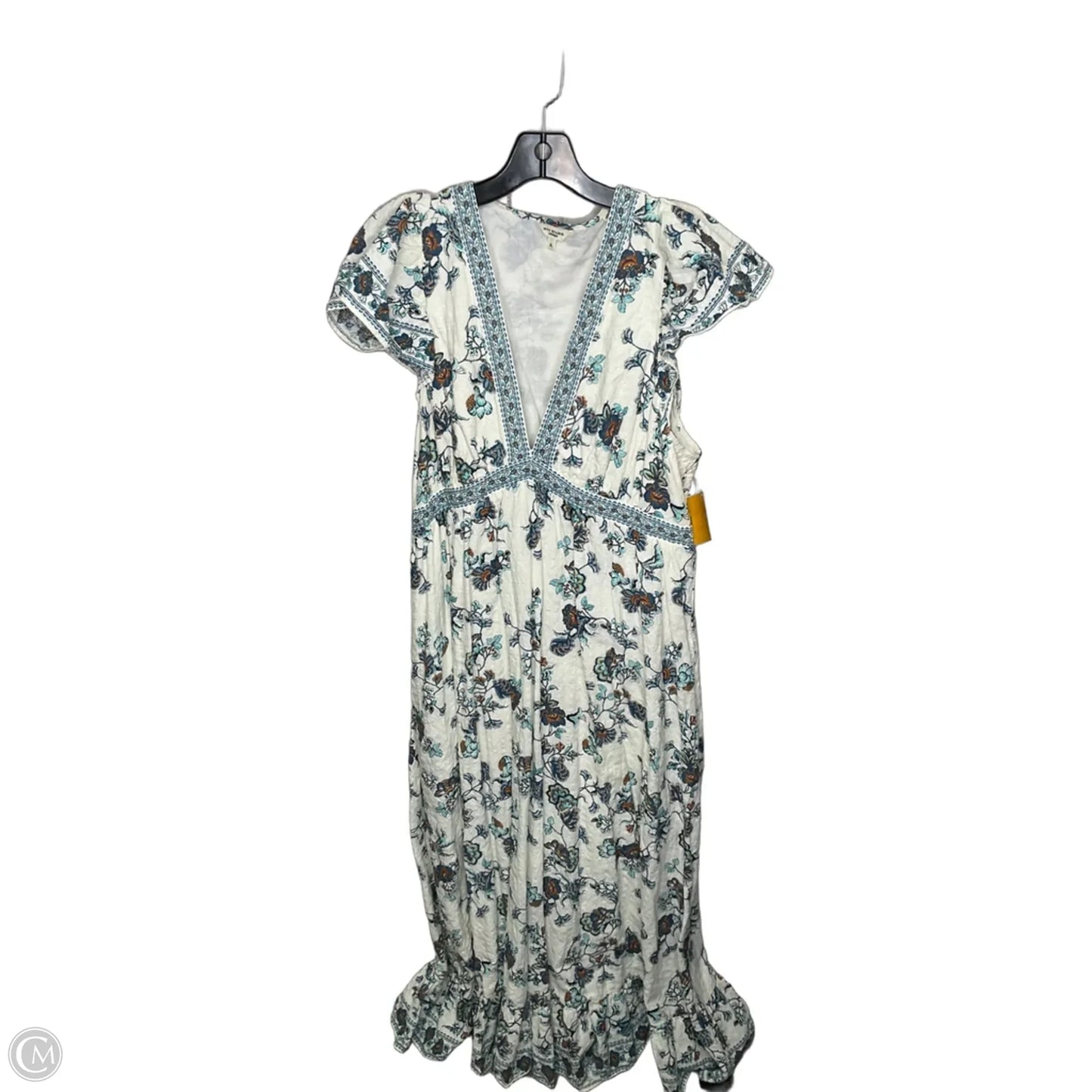 Dress Casual Maxi By Max Studio In Blue & Cream, Size: Xl
