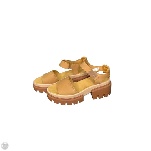 Sandals Heels Block By Timberland In Tan, Size: 9.5