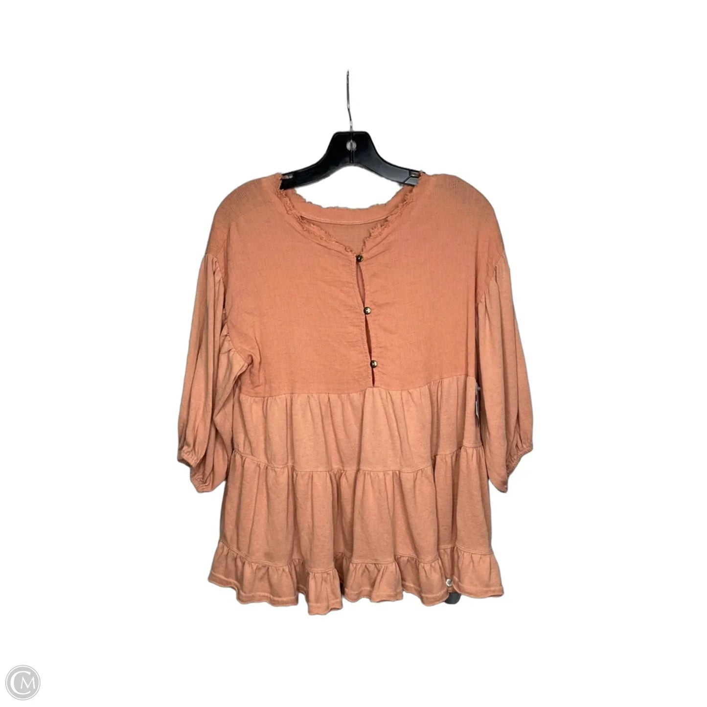 Top Short Sleeve By Easel In Tan, Size: M