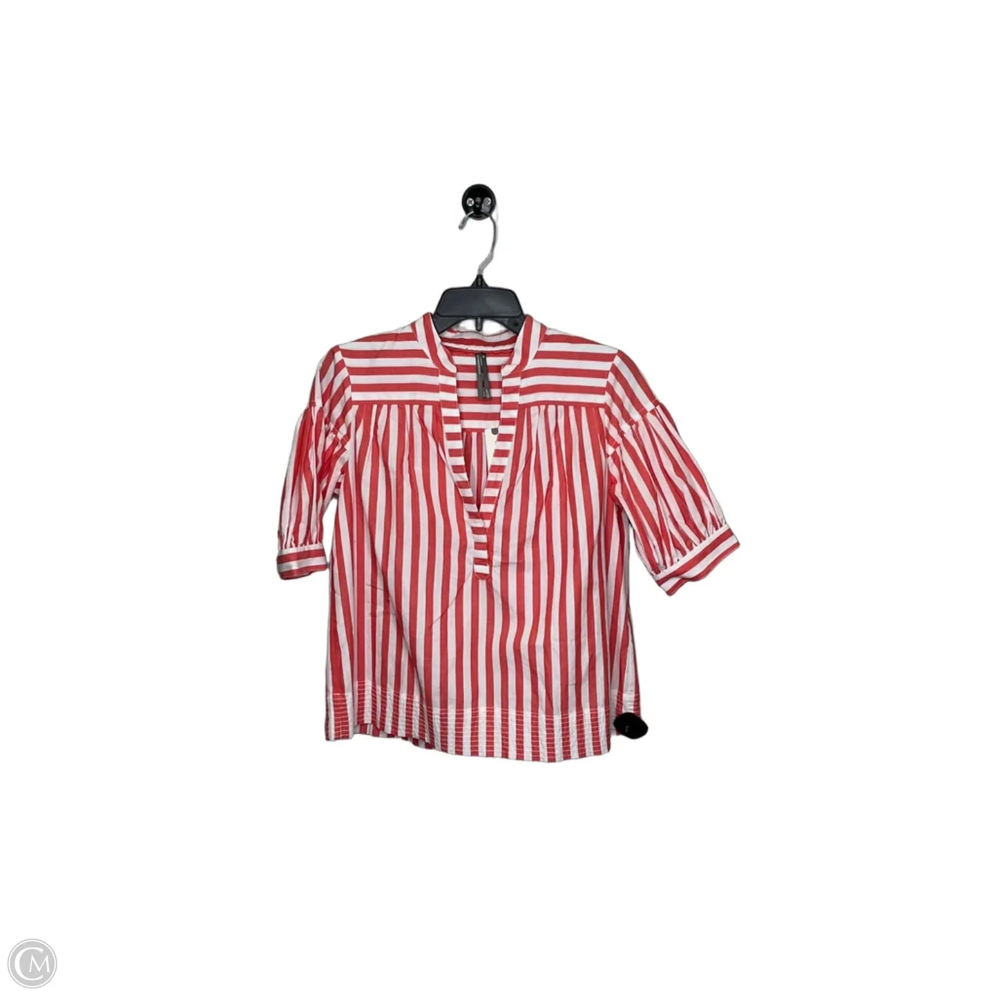 Top Short Sleeve By Anthropologie In Red & White, Size: Xs