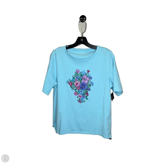 Top Short Sleeve By Talbots In Blue, Size: L