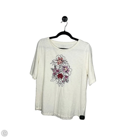 Top Short Sleeve By Talbots In Cream, Size: L
