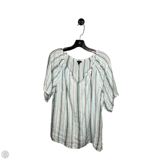 Top Short Sleeve By Talbots In Striped Pattern, Size: L