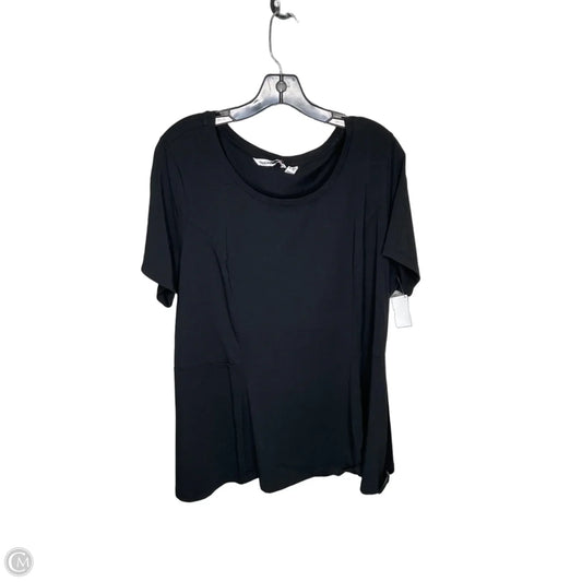 Top Short Sleeve By Isaac Mizrahi Live Qvc In Black, Size: 2x