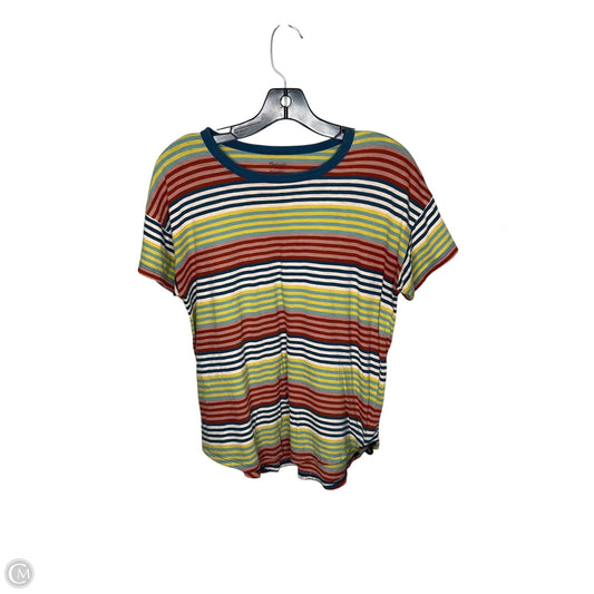 Top Short Sleeve By Madewell In Striped Pattern, Size: M
